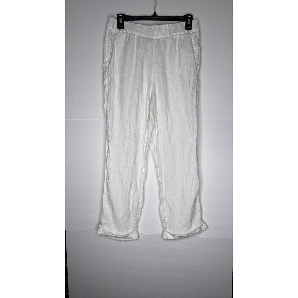 TAHARI 100% LINEN PANTS SIZE‎ MEDIUM WHITE